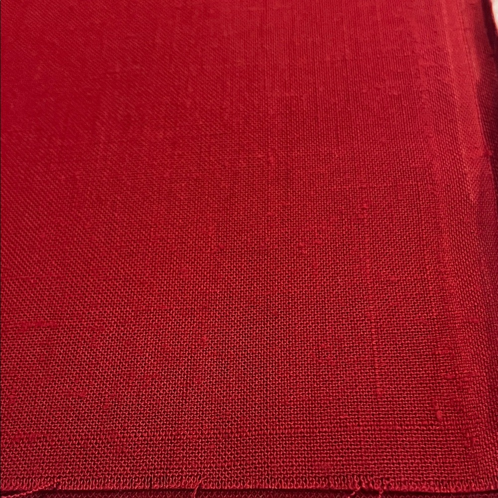 Crimson Red Linen Fabric 1.25 yards